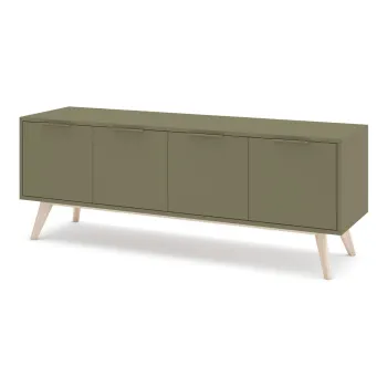 Comoda TV verde cu aspect mat 140x53x40 cm Campus - Marckeric imagine