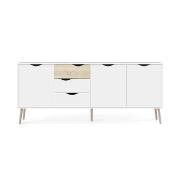 Comoda Tvilum Oslo, 196x82 cm, alb-natural imagine