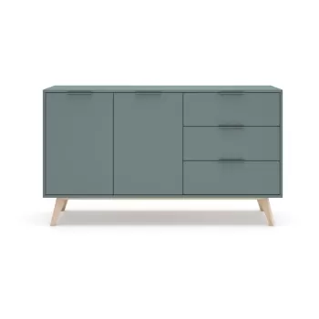 Comoda verde cenusiu joasa 140x81 cm Pisco - Marckeric imagine