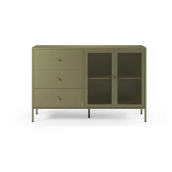 Comoda verde din metal 140x90x40 cm Fayna - Marckeric imagine