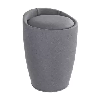 Cos de rufe si taburet, 2 in 1, Wenko Linen Look, gri, 20 l imagine