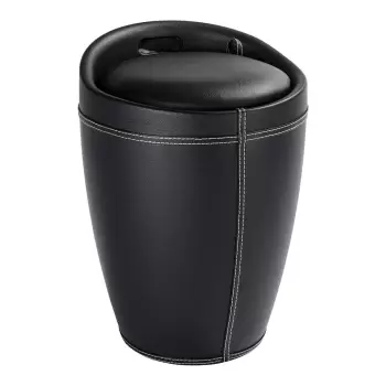 Cos de rufe taburet Wenko Linen Look, 20 l, negru imagine