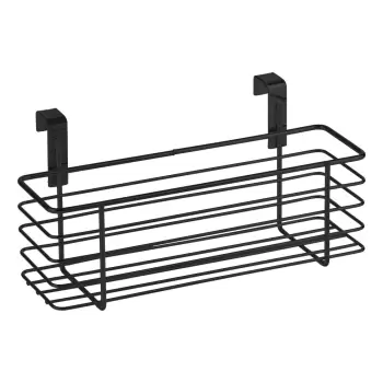 Cos depozitare pentru usa dulap Wenko Slim, 24 x 10 cm, negru imagine