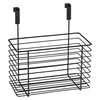 Cos depozitare pentru usa dulap Wenko Slim, inaltime 25 cm, negru imagine