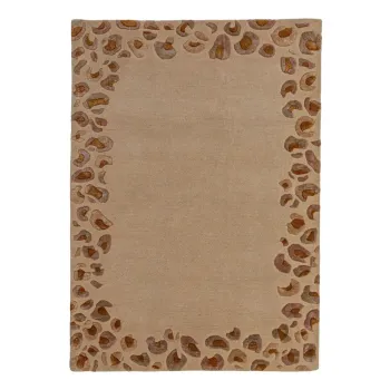 Covor A(R)n culoare naturalAE>esut manual din amestesc de lAcnA140x200 cm Leopard Frame aEURFlair Rugs imagine