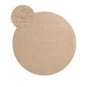 Covor A(R)n culoare naturalAE>esut manual rotund din lAcnAA, 160 cm Puristic Knots aEURElle Decoration imagine