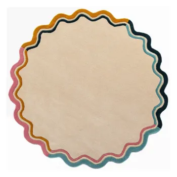 Covor A(R)n culoare naturalAE>esut manual rotund din lAcnAA, 180 cm Leo Scallop aEURFlair Rugs imagine