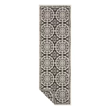 Covor adecvat pentru exterior NORTHRUGS Jardin, 80 x 350 cm, negru-crem imagine