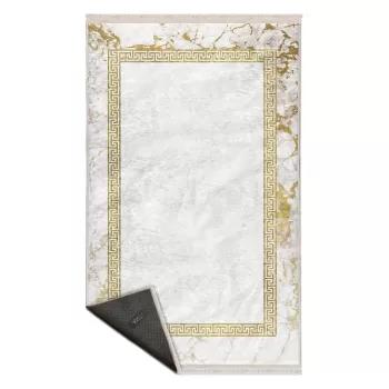 Covor alb-auriu de tip traversa 80x200 cm - Mila Home imagine