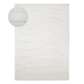 Covor alb E>esut manual din amestesc de lAcnA140x200 cm Sculptured Wave aEURFlair Rugs imagine