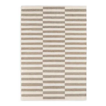 Covor alb/gri reversibil/tesut manual din lana 160x230 cm Vika - Hanse Home imagine