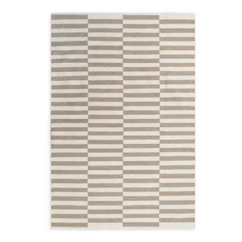 Covor alb/gri reversibil/tesut manual din lana 200x300 cm Vika - Hanse Home imagine