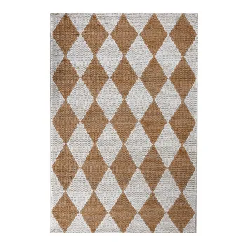 Covor alb-in culoare naturala tesut manual din amestec de iuta 120x170 cm Effie Diamond - Flair Rugs imagine