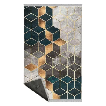 Covor alb-in culoarea petrolului lavabil 120x180 cm - Mila Home imagine