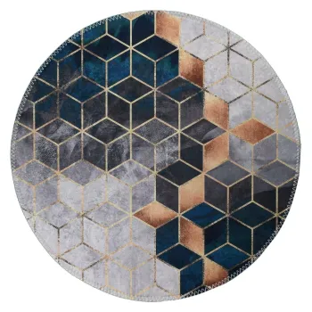 Covor alb/in culoarea petrolului lavabil rotund o 80 cm - Vitaus imagine