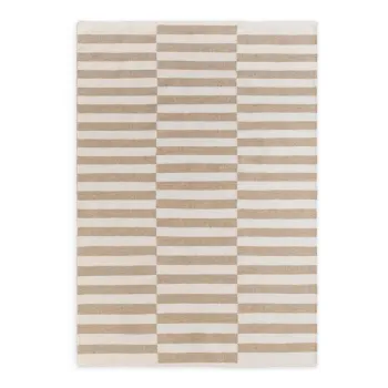 Covor alb/maro deschis reversibil/tesut manual din lana 160x230 cm Vika - Hanse Home imagine