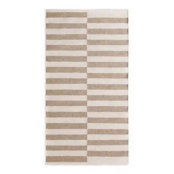 Covor alb/maro deschis reversibil/tesut manual din lana 80x150 cm Vika - Hanse Home imagine
