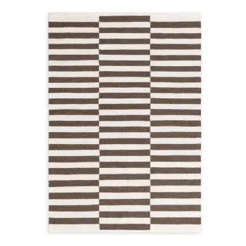 Covor alb/maro reversibil/tesut manual din lana 160x230 cm Vika - Hanse Home imagine