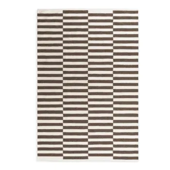 Covor alb/maro reversibil/tesut manual din lana 200x300 cm Vika - Hanse Home imagine