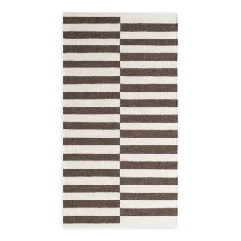 Covor alb/maro reversibil/tesut manual din lana 80x150 cm Vika - Hanse Home imagine