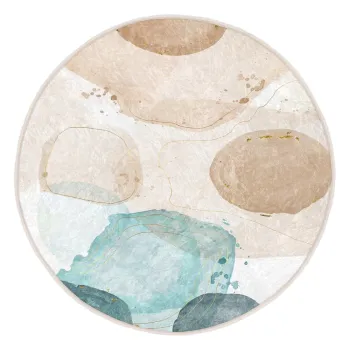 Covor albastru/bej lavabil rotund o 100 cm Puddle - Mila Home imagine