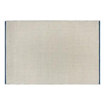 Covor albastru/bej tesut manual din lana 200x300 cm Lenu - noo.ma imagine