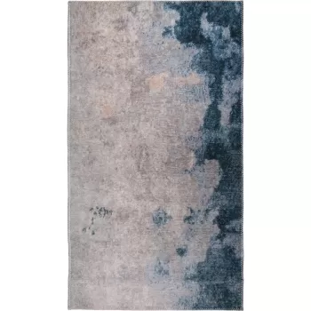 Covor albastru/crem lavabil 80x50 cm - Vitaus imagine