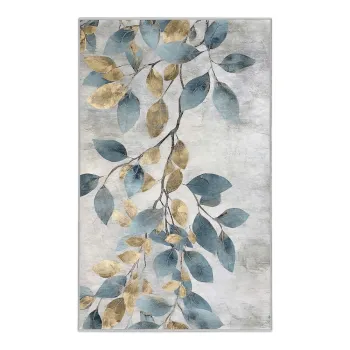 Covor albastru deschis/auriu lavabil 160x230 cm Golden Leaves - Mila Home imagine