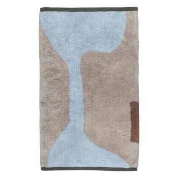 Covor albastru deschis/bej lavabil din bumbac 50x80 cm Figura - Mette Ditmer Denmark imagine
