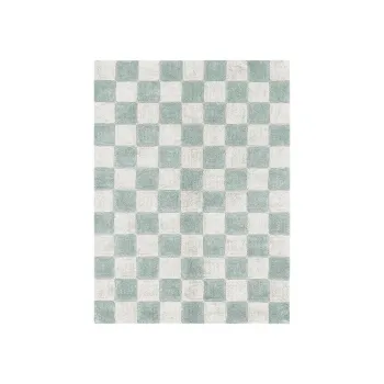 Covor albastru deschis/crem lavabil/tesut manual din bumbac 120x160 cm Kitchen Tiles Blue Sage - Lorena Canals imagine