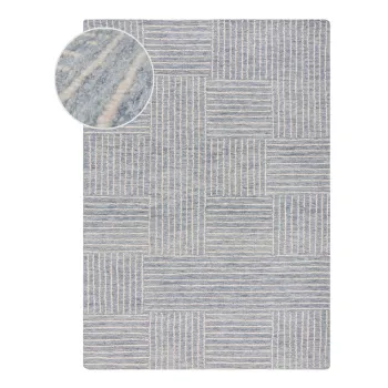 Covor albastru deschis tesut manual din lana 80x150 cm Memphis Wool - Flair Rugs imagine