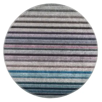 Covor albastru/gri lavabil rotund o 80 cm - Vitaus imagine
