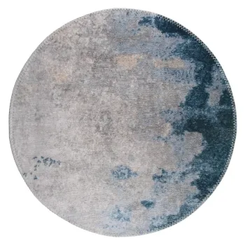 Covor albastru/gri lavabil rotund o 80 cm - Vitaus imagine