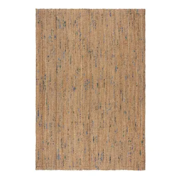 Covor albastru/in culoare naturala tesut manual din iuta 160x230 cm Jute Boucle Blue - Flair Rugs imagine