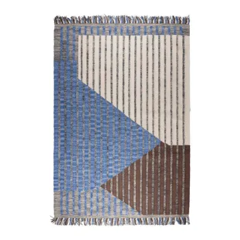 Covor albastru/maro din bumbac 160x230 cm Hampton - Dutchbone imagine