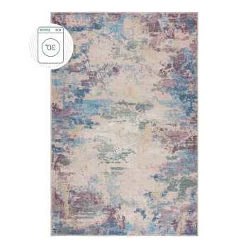Covor albastru/mov lavabil din amestec de fibre reciclate 120x170 cm Reid - Flair Rugs imagine