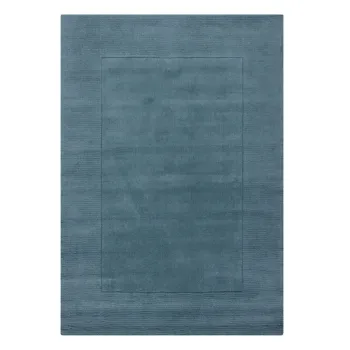 Covor albastru tesut manual din lana 120x170 cm Textured Wool Border - Flair Rugs imagine