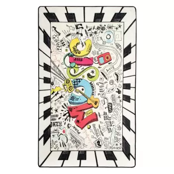 Covor antiderapant pentru copii Chilai Music, 100 x 160 cm imagine