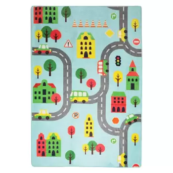 Covor antiderapant pentru copii Chilai Road, 140 x 190 cm imagine