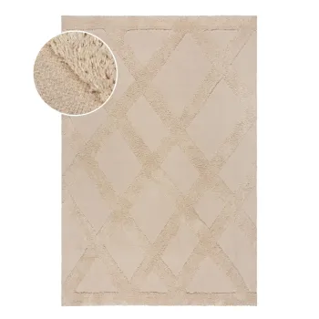 Covor bej din bumbac 160x230 cm Tessa Diamond - Flair Rugs imagine