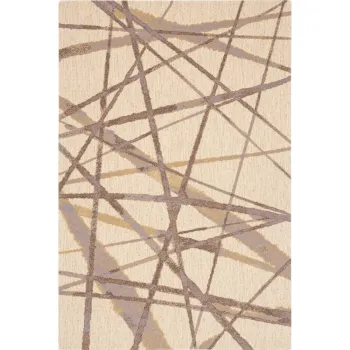 Covor bej din lana 100x180 cm Sticks - Agnella imagine