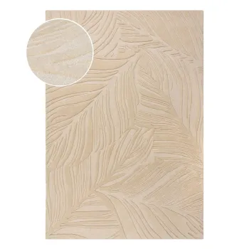 Covor bej din lana 200x290 cm Lino Leaf - Flair Rugs imagine