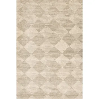 Covor bej din lana 200x300 cm Agnus Checkered - Agnella imagine