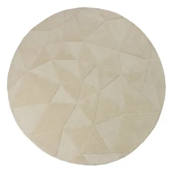 Covor bej E>esut manual rotund din lAcnAA, 160 cm Shard aEURFlair Rugs imagine
