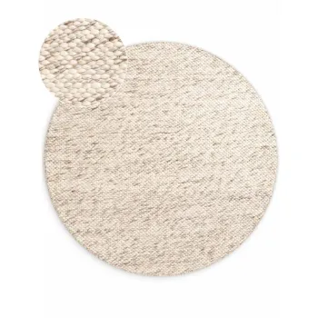 Covor bej/in culoare naturala tesut manual rotund din lana o 200 cm Lyon Beans - Elle Decoration imagine