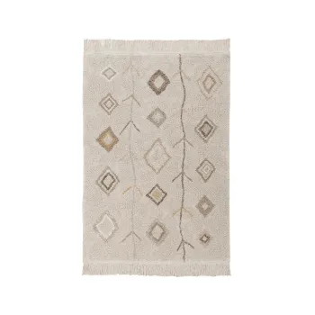 Covor bej lavabil/tesut manual din bumbac 140x200 cm Kaarol Earth - Lorena Canals imagine