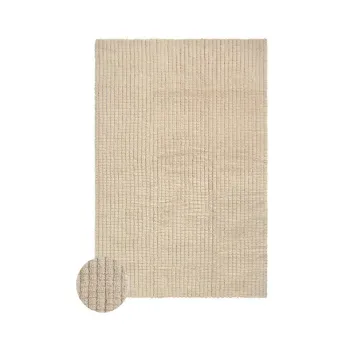 Covor bej lavabil/tesut manual din lana 80x140 cm Unexpected Wool - Lorena Canals imagine