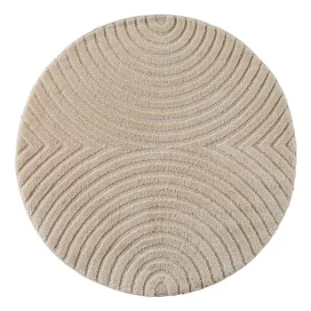 Covor bej rotund din amestec de iuta o 80 cm Art 1122 - Ayyildiz Carpets imagine