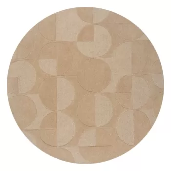 Covor bej rotund din lana o 160 cm Gigi - Flair Rugs imagine