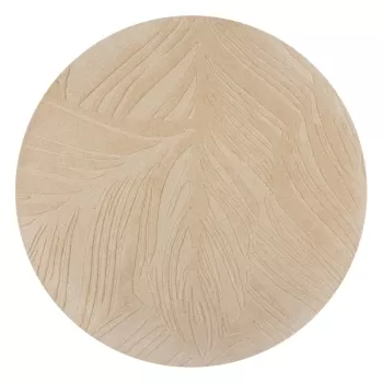 Covor bej rotund din lana o 160 cm Leaf - Flair Rugs imagine